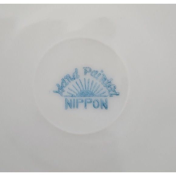 VINTAGE NIPPON PLATES-DESSERT/BREAD-Hand Painted-Orange Poppy-6 in-SET OF 4 - Picture 3 of 5